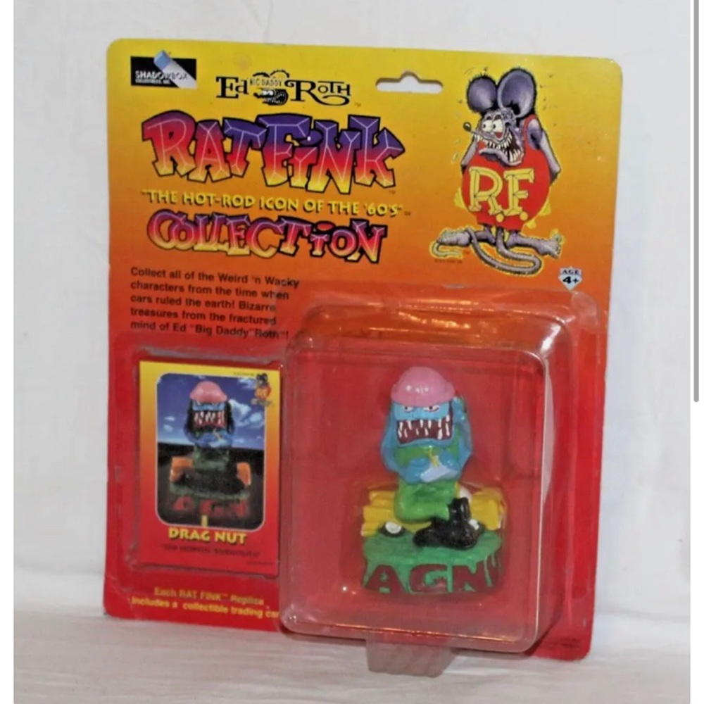 Vintage RAT FINK Drag Nut Figure by Ed "BIG DADDY" Roth Shadowbox Toys 1999